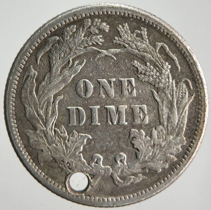 1884 US USA Liberty Seated Dime Silver Coin | Very High Grade | a4494