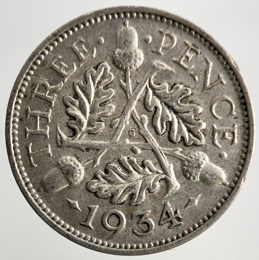 1934 George V Threepence Silver Coin | Fine Collectable Grade