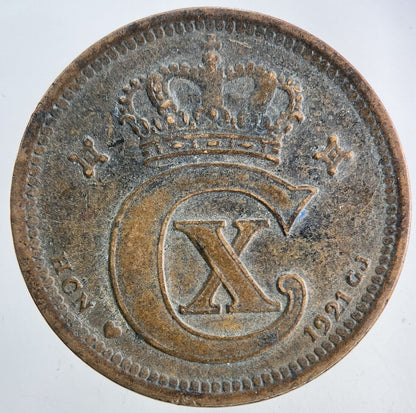 1921 Denmark 5 Ore Coin | Fine Collectable Grade