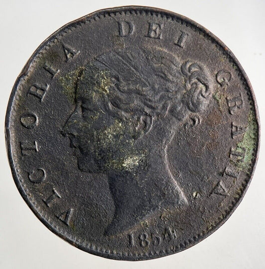 1854 Victoria Half-Penny Coin | Fine Collectable Grade