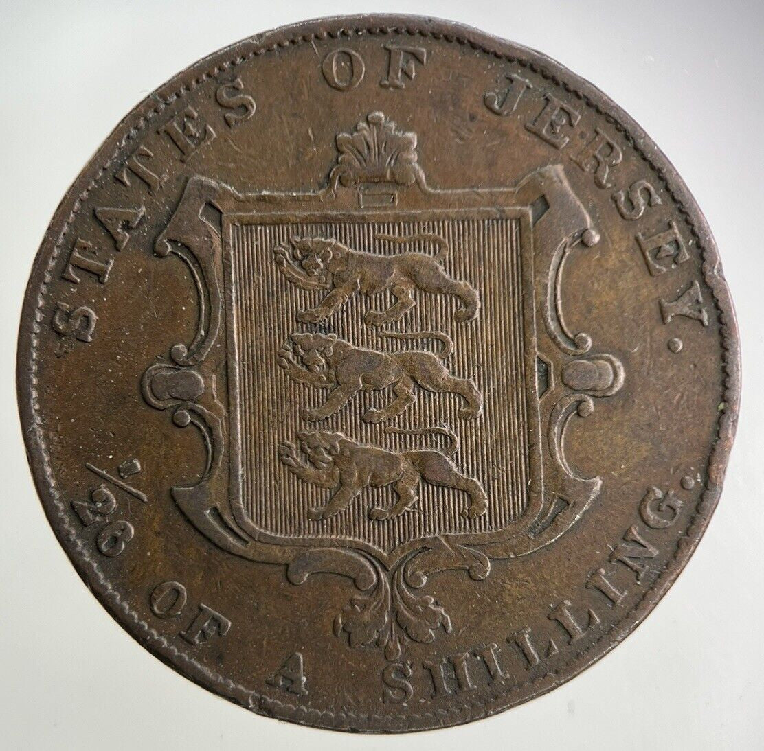 1844 Jersey 1/26th One Twenty Sixth Shilling Coin | Very High Grade