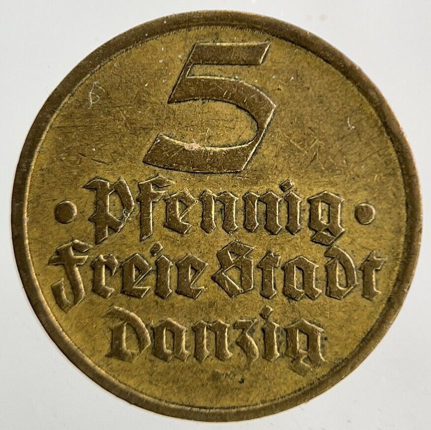 1932 Danzig 5 Pfennig Coin | Fine Collectable Grade