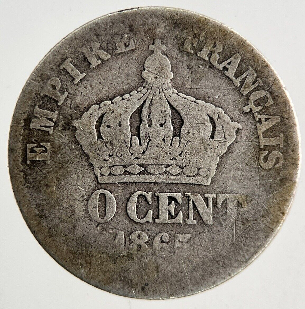 1865 France 50 Centimes Silver Coin | Fair Grade