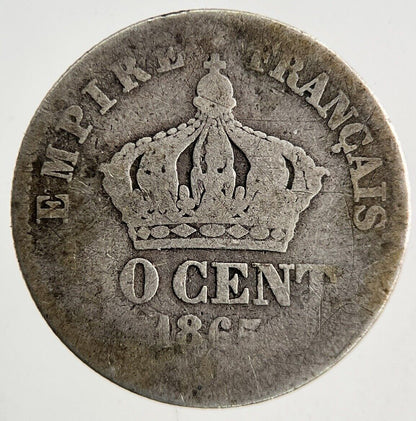 1865 France 50 Centimes Silver Coin | Fair Grade