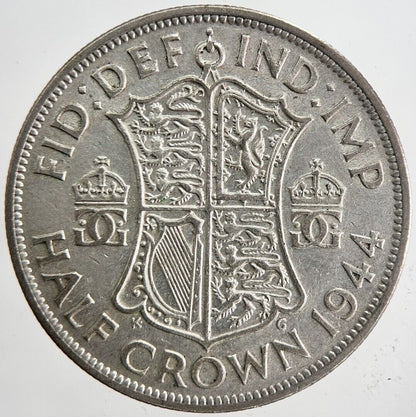 1944 George VI Half - Crown Silver Coin | Fine Collectable Grade | a6212