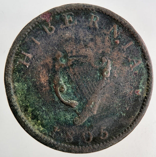 1805 Irish Half - Penny Coin | Collectable Grade