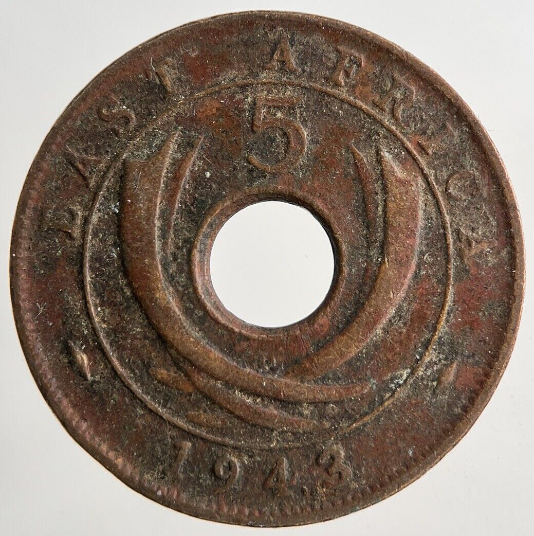 1943 East Africa 5 Cents Coin | Fine Collectable Grade