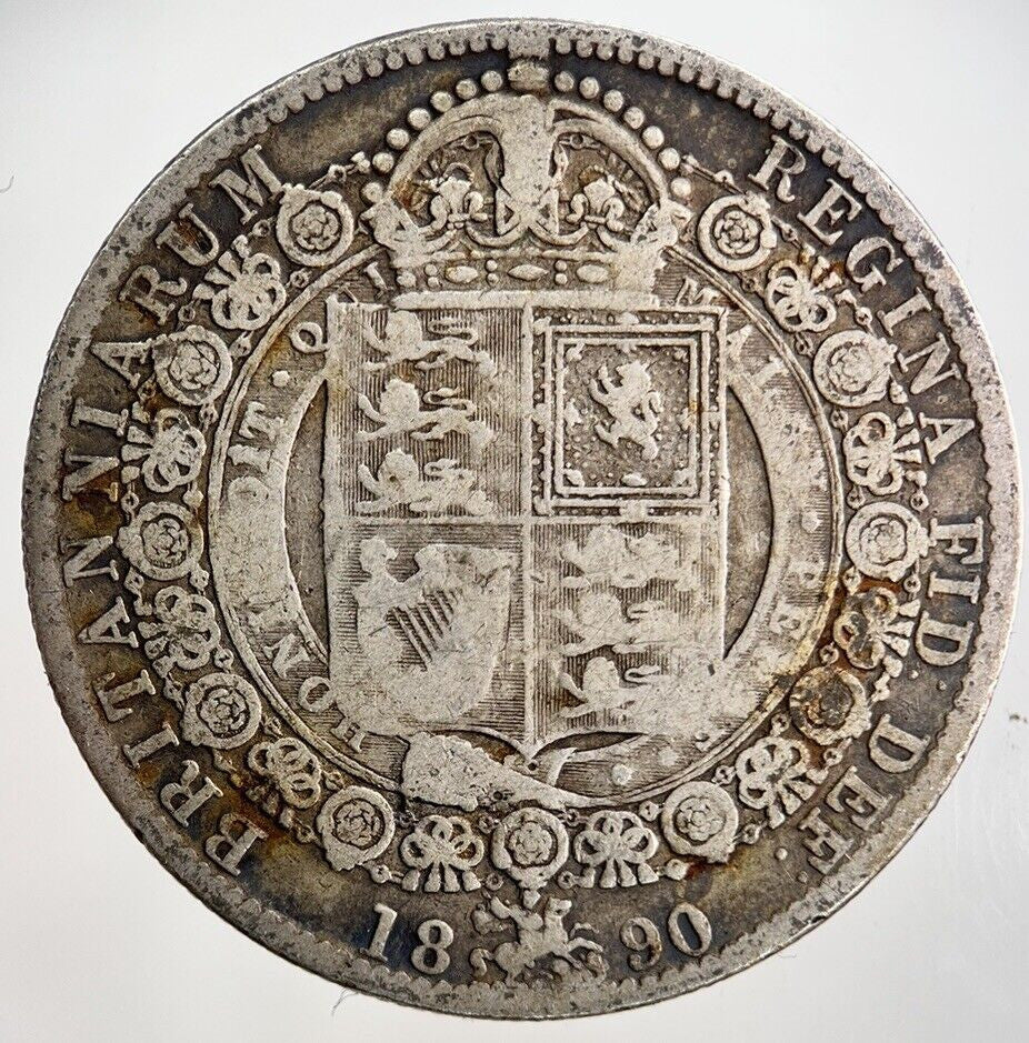 1890 Victoria Half - Crown Silver Coin | Collectable Grade