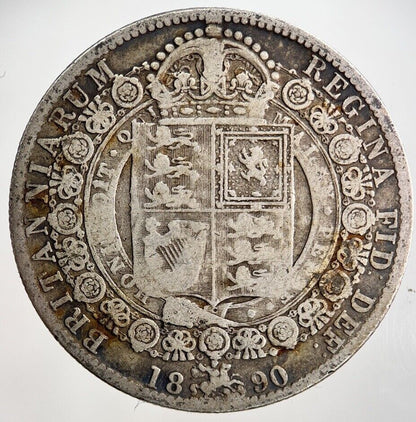 1890 Victoria Half - Crown Silver Coin | Collectable Grade