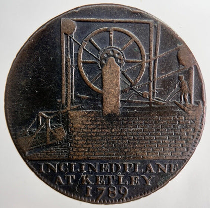 1789 Inclined Plane At Ketley Half - Penny Token Coin | Very High Grade | a6529