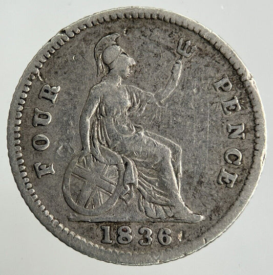 1836 William IV Groat Four - Pence Silver Coin | Fine Collectable Grade