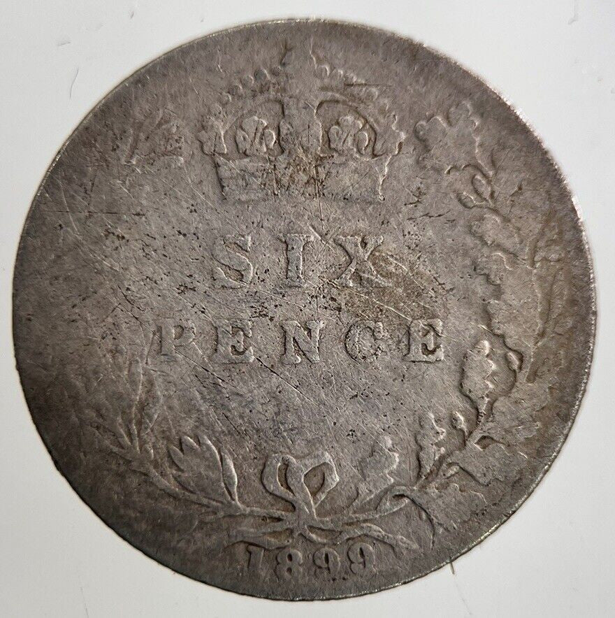 1899 Victoria Sixpence Silver Coin | Fair Grade