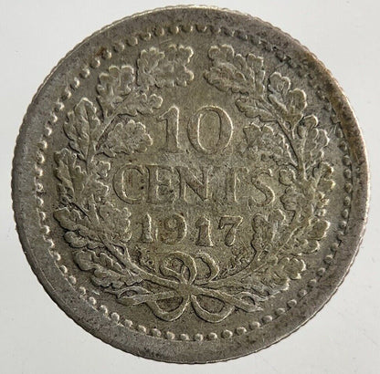 1917 Netherlands 10 Cents Silver Coin | Fine Collectable Grade