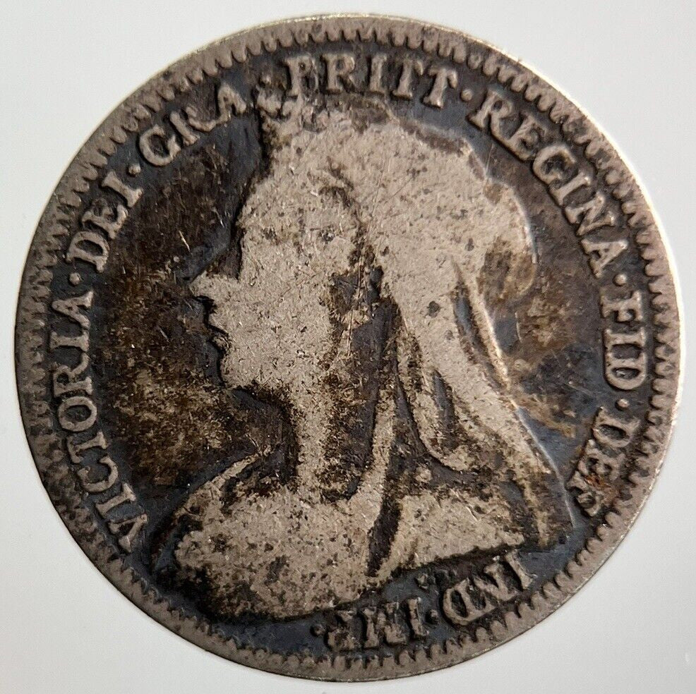 1899 Veiled Head Victoria Threepence Silver Coin | Collectable Grade | a4069
