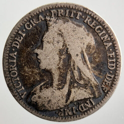 1899 Veiled Head Victoria Threepence Silver Coin | Collectable Grade | a4069