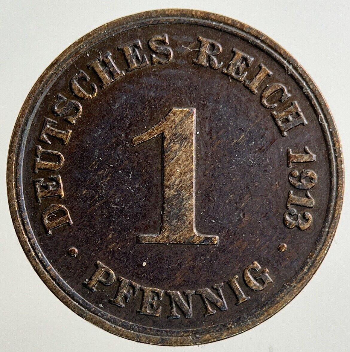 1913 Germany 1 Pfennig Coin | Fine Collectable Grade