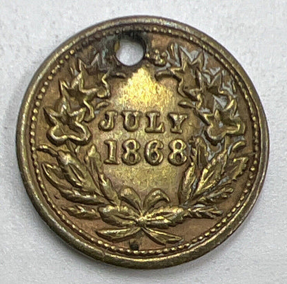 1868 July US USA 14th Amendment Political Token Coin | Collectable Grade | a799