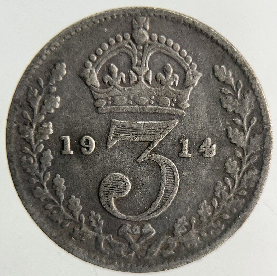 1914 George V Threepence Silver Coin | Fine Collectable Grade