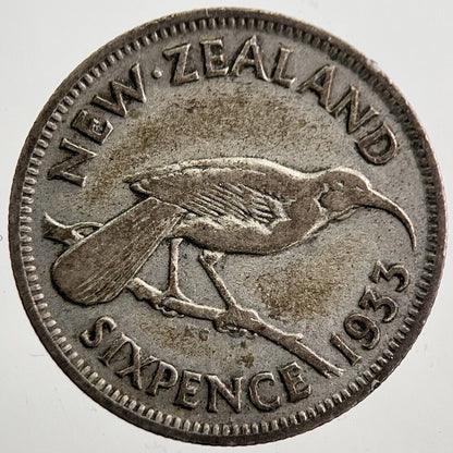 1933 New Zealand Sixpence Silver Coin | Collectable Grade
