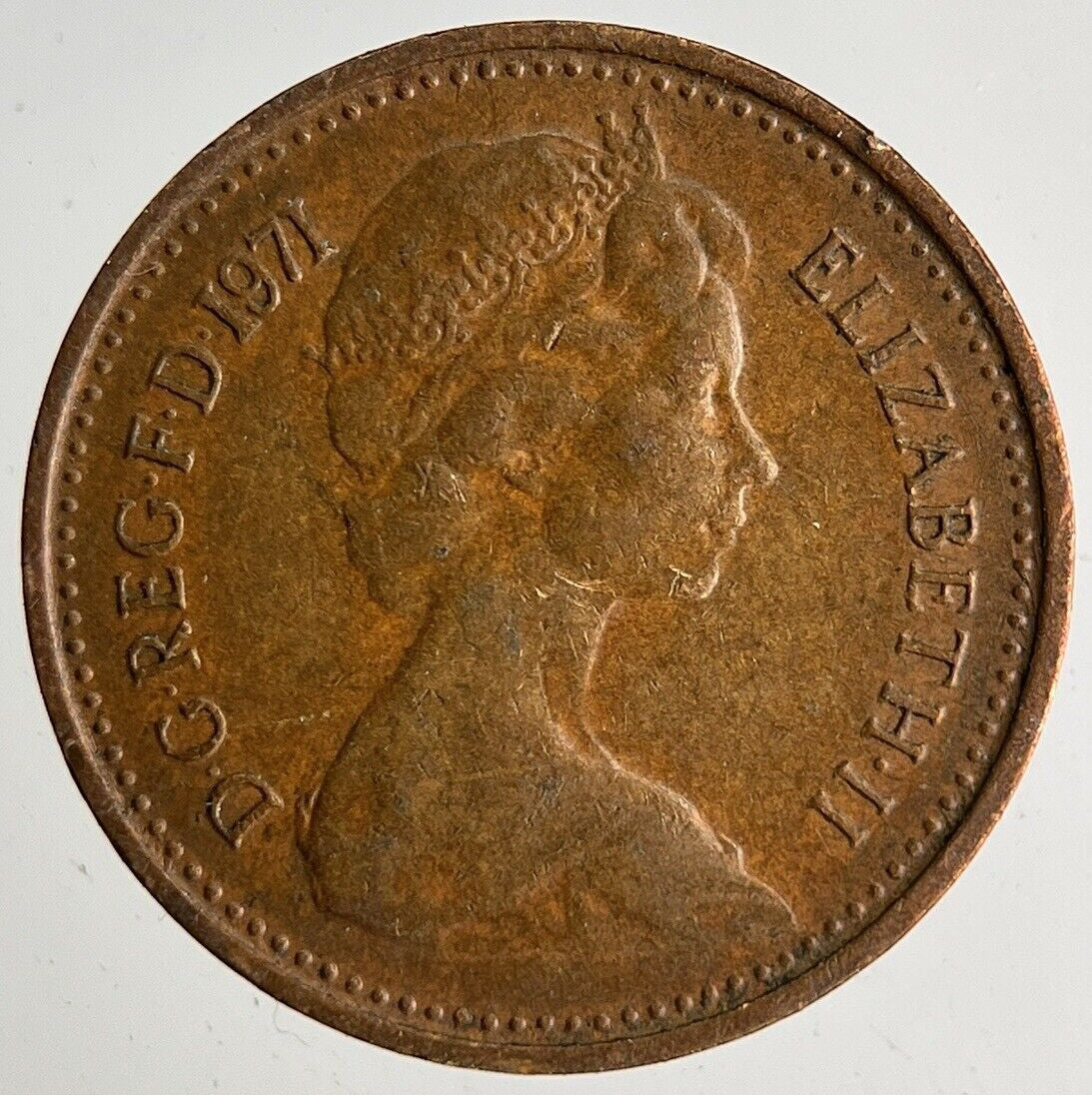 1971 Elizabeth II New 1/2 Half - Penny Coin | Very High Grade