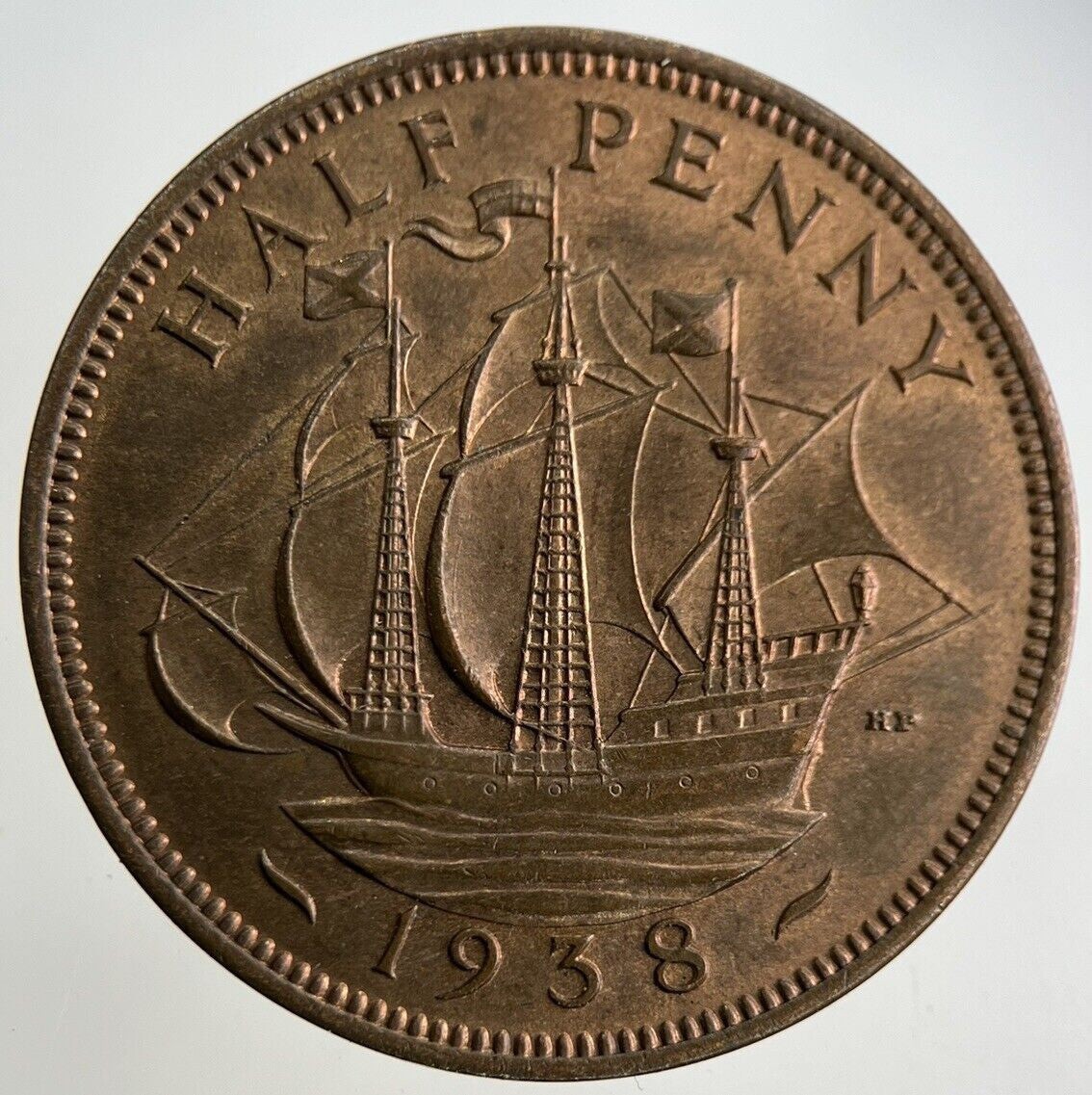 1938 George VI Half-Penny Coin | Very Fine Grade