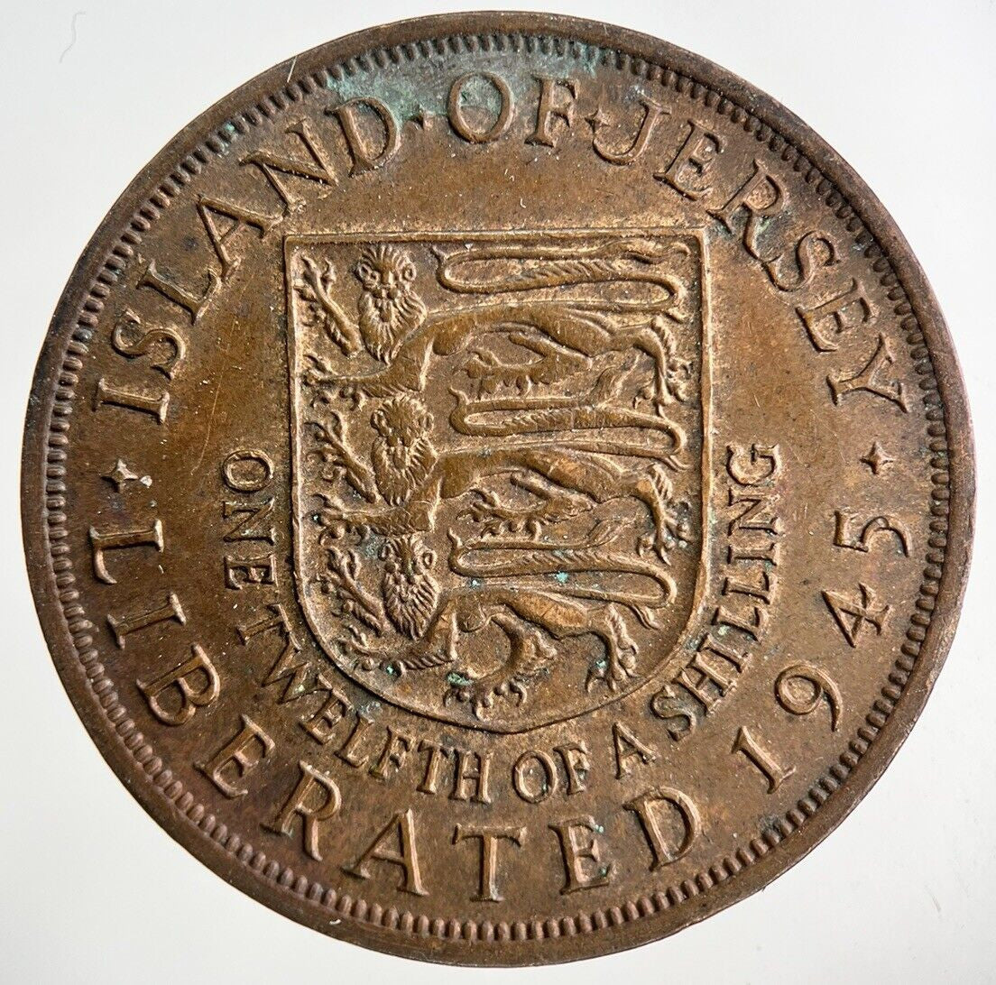 1945 Jersey One Twelfth Of A Shilling 1/12th Coin | Very High Grade