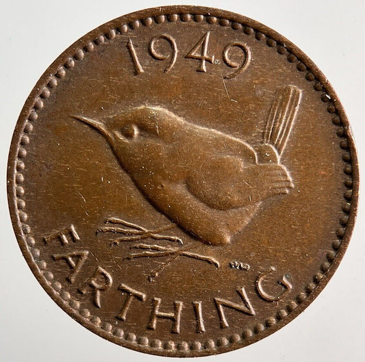1949 George VI Wren Farthing Coin | Very High Grade