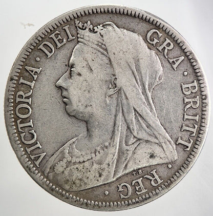 1900 Victoria Half - Crown Silver Coin | Fine Collectable Grade | a5609