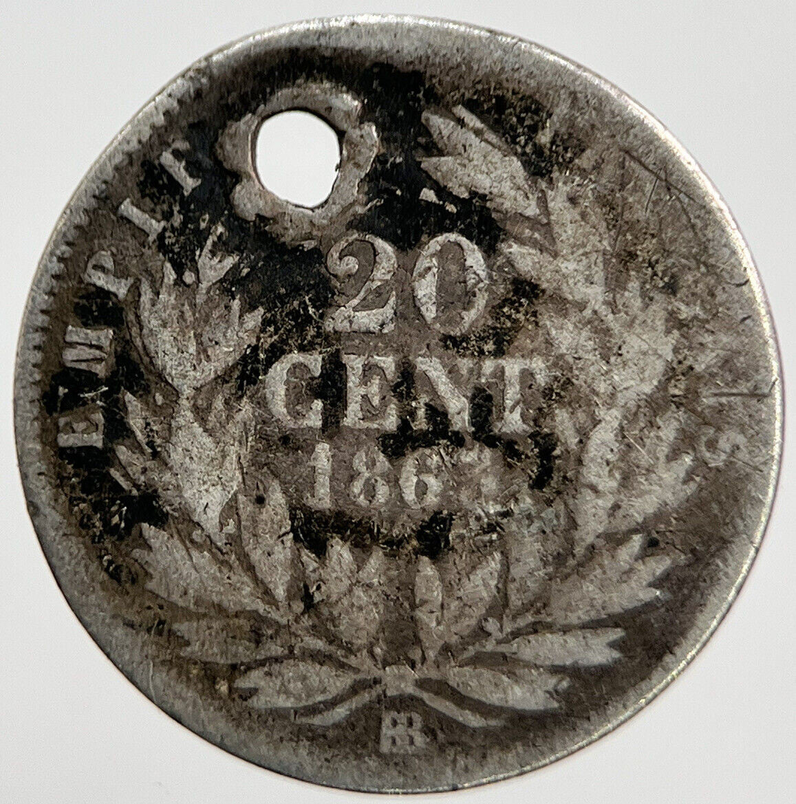 1863 - BB 20 Centimes Napoleon III France Silver Coin | Collectable Grade