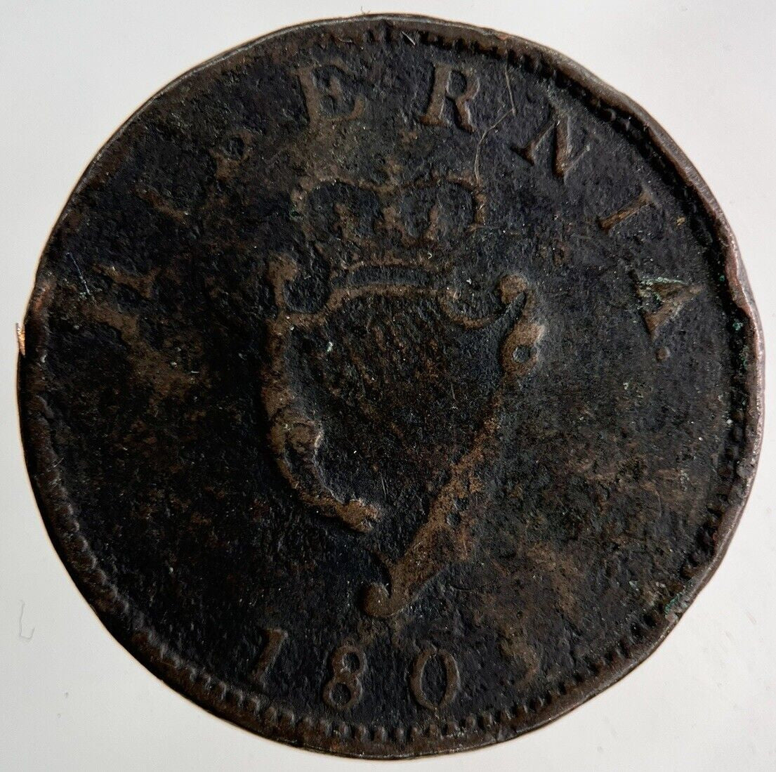 1805 Irish Hibernia Half - Penny Coin | Collectable Grade