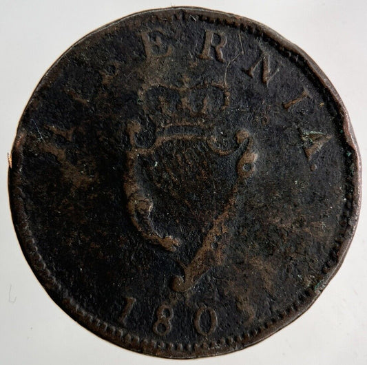 1805 Irish Hibernia Half - Penny Coin | Collectable Grade