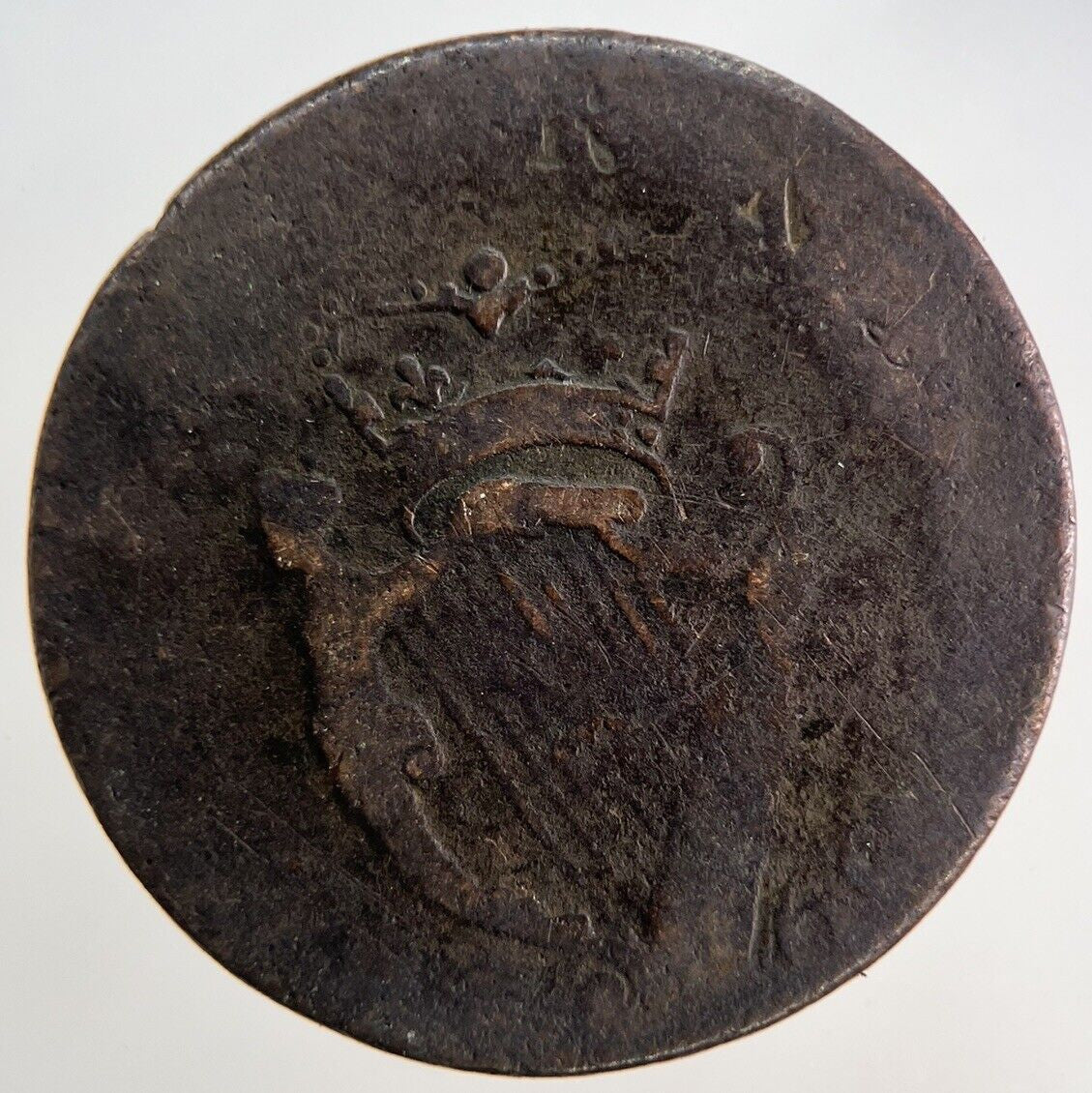 1769 Irish Evasion Hibernia Half - Penny Coin | Fine Collectable Grade