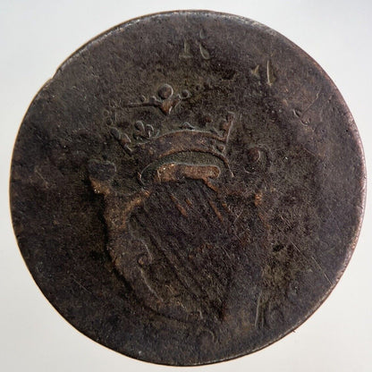 1769 Irish Evasion Hibernia Half - Penny Coin | Fine Collectable Grade