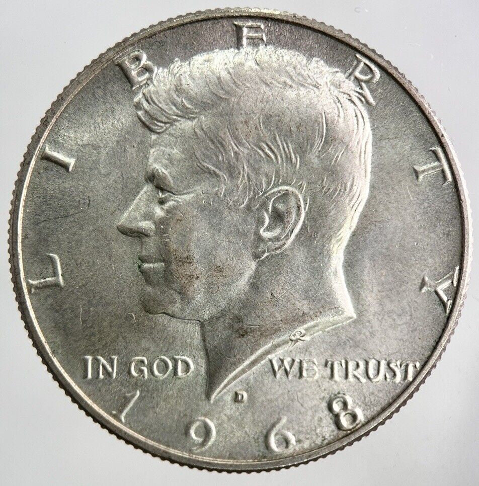 1968 - D US USA Kennedy Half Dollar Silver Coin | Very High Grade