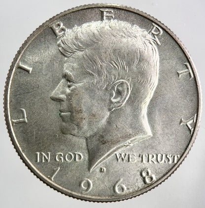 1968 - D US USA Kennedy Half Dollar Silver Coin | Very High Grade
