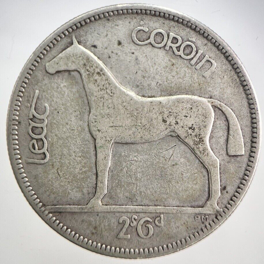 1928 Irish Half - Crown Horse Silver Coin | Collectable Grade | a4703