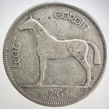 1928 Irish Half - Crown Horse Silver Coin | Collectable Grade | a4703