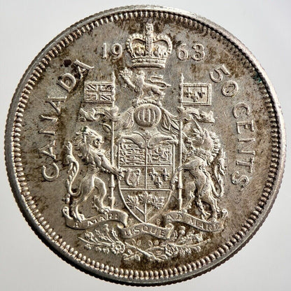 1963 Canadian 50 Cents Silver Coin | Very High Grade | a2636