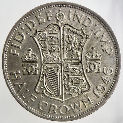 1946 George VI Half - Crown Silver Coin | Fine Collectable Grade | a5559