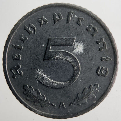 1942 - A Germany Nazi 5 Pfennig Coin | Fine Collectable Grade | a4543