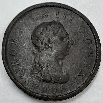 1806 George III One Penny | British Copper Coin | Collectable Grade | a956