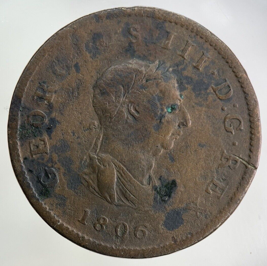 1806 George III 3rd Half - Penny Coin | Fine Collectable Grade