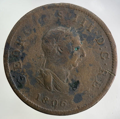 1806 George III 3rd Half - Penny Coin | Fine Collectable Grade