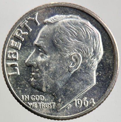 1964 - D US USA Roosevelt One Dime Silver Coin | Very High Grade