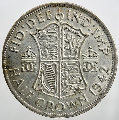 1942 George VI Half - Crown | British Silver Coin | Very High Grade | a1098
