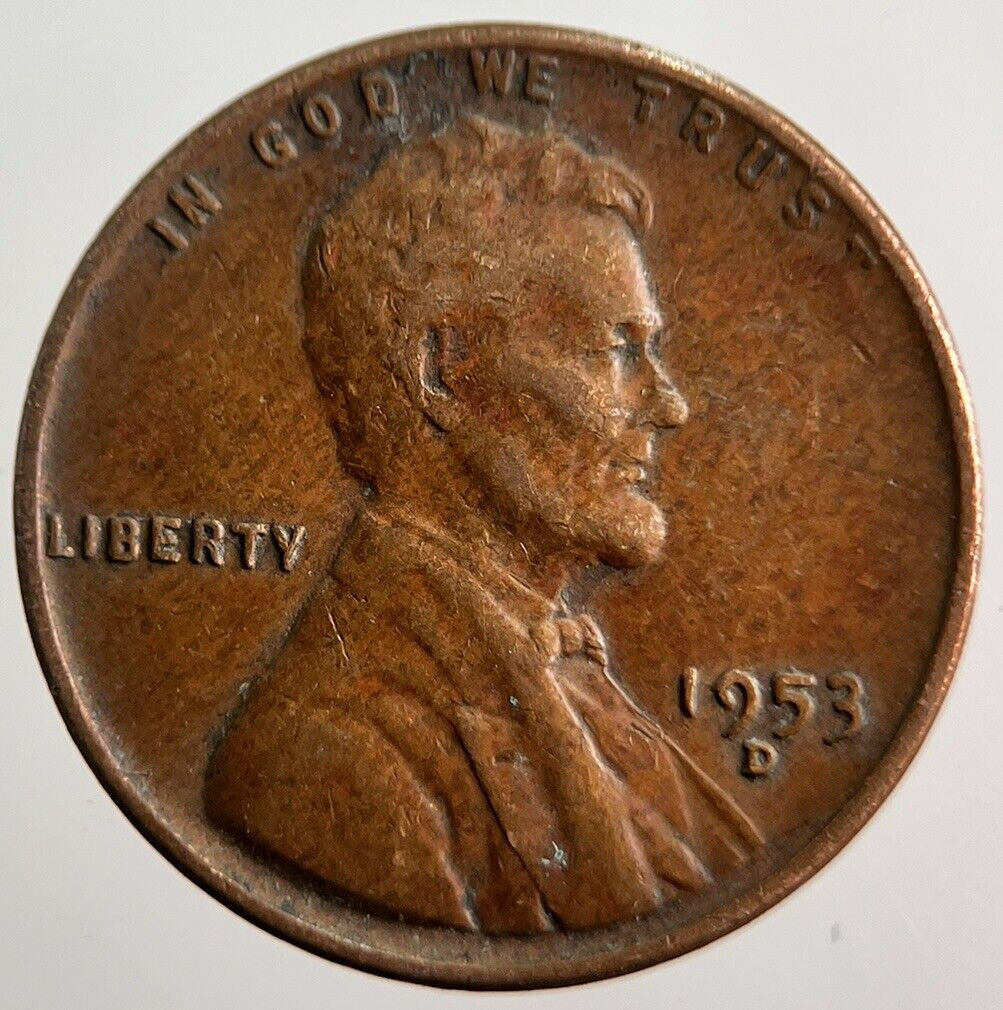 1953 - D Lincoln US USA One Cent Coin | Fine Collectable Grade | a107