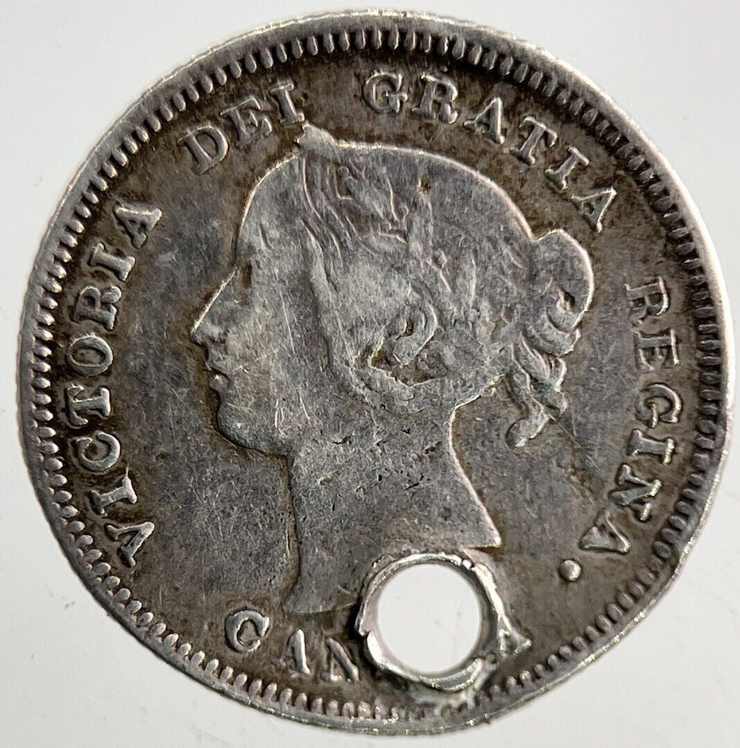 1900 Canada 5 Cents Silver Coin | Fine Collectable Grade