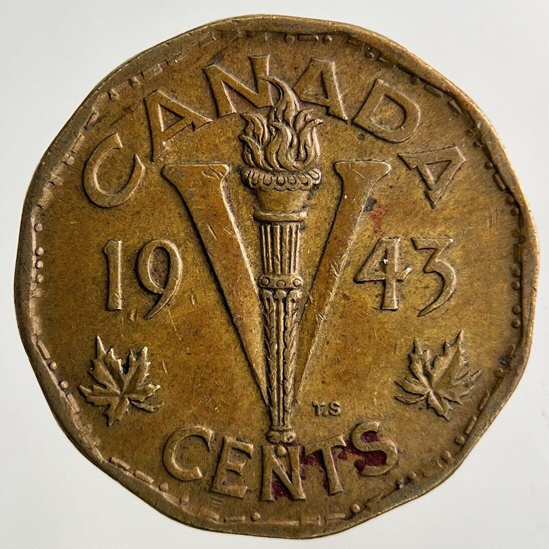 1943 Canada 5 V Cents Coin | Fine Collectable Grade