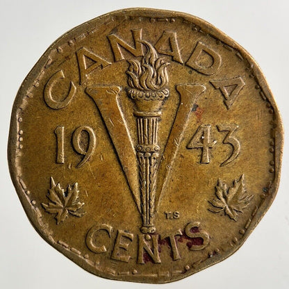 1943 Canada 5 V Cents Coin | Fine Collectable Grade