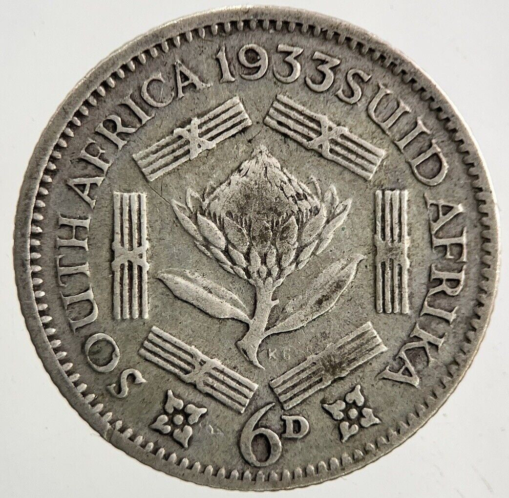 1933 South Africa Sixpence Silver Coin | Collectable Grade